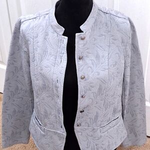 Lavender Embossed Button Down Jacket   Size M